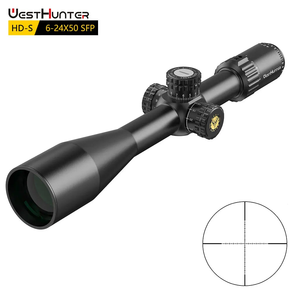 WestHunter 6-24X50 SFP Riflescope With Reset Lock Turrets For Hunting