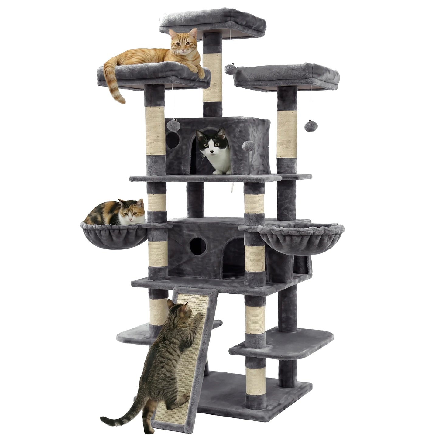 FOOWIN Large Multi Level Cat Tree With Condos And Perches