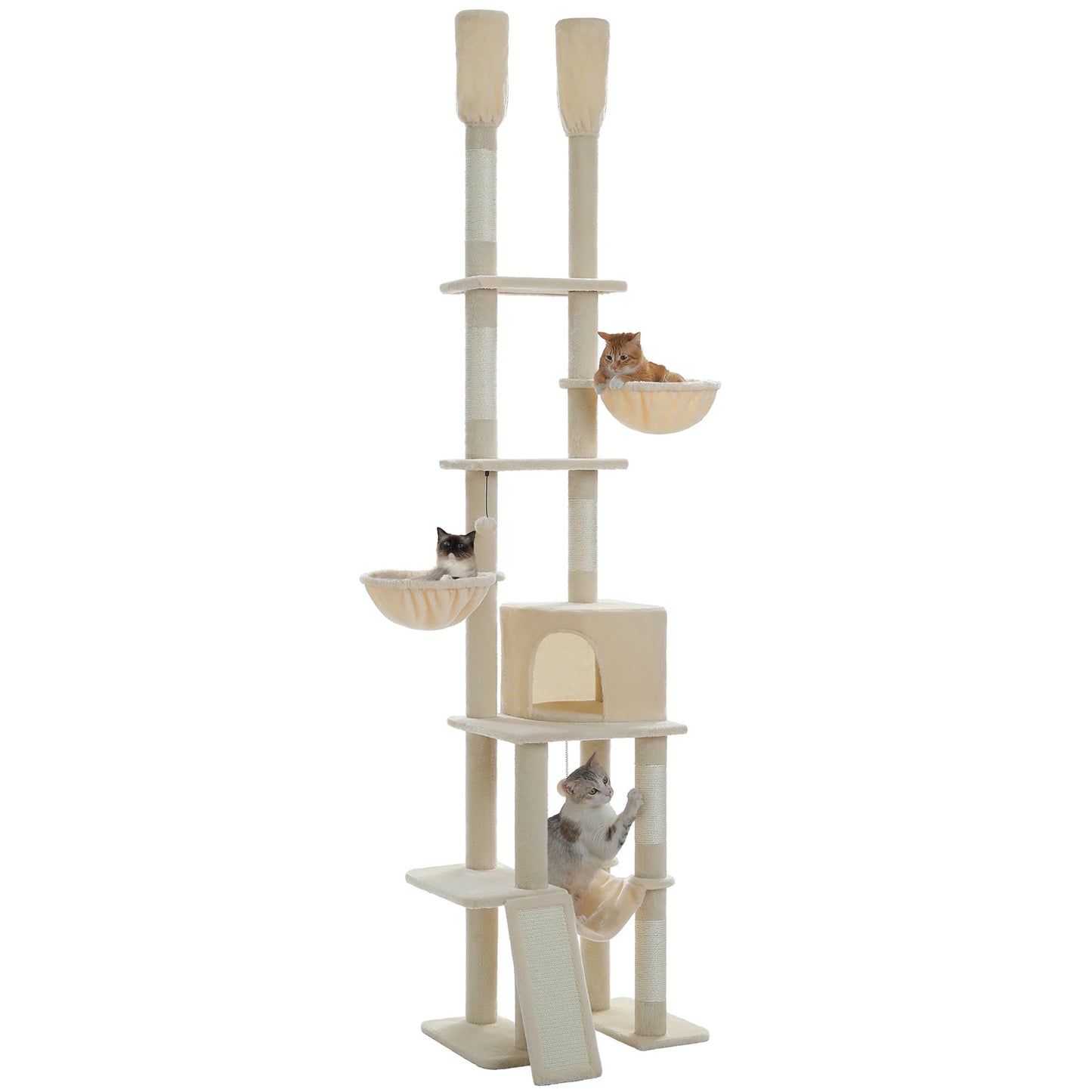 PAWZ Road Cactus Cat Tree Floor to Ceiling Tower Hammocks