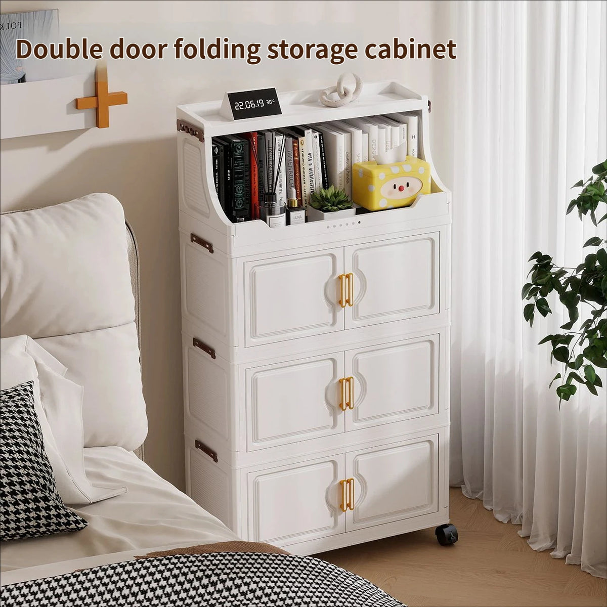 Multi Layer Foldable Plastic Snack And Toy Storage Rack