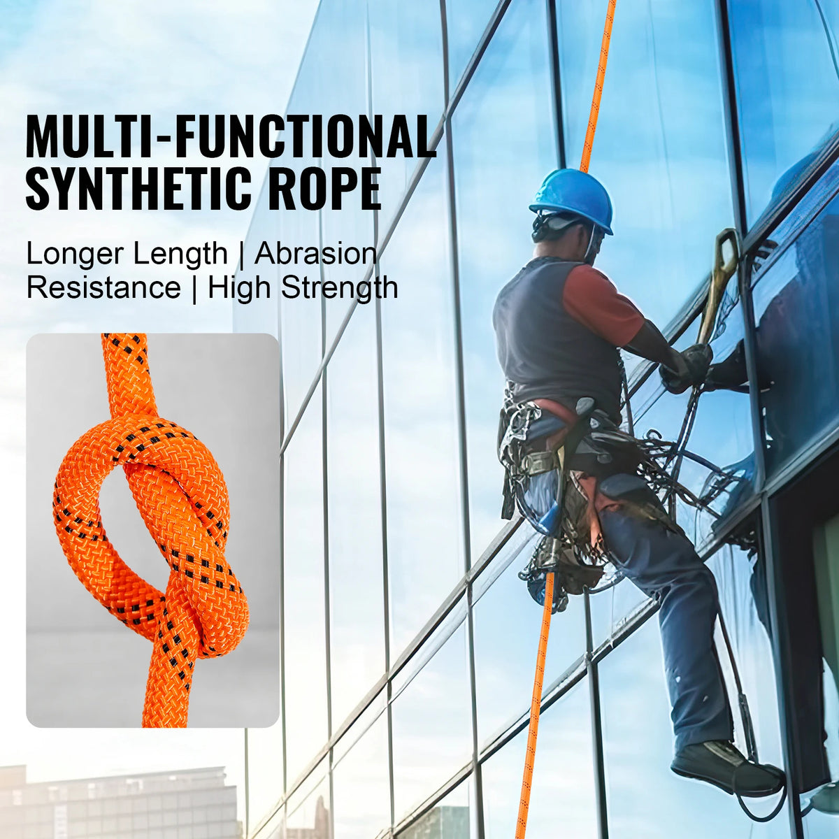 SucceBuy Dual Weave Polyester Rope For Camping And Emergency Rescue