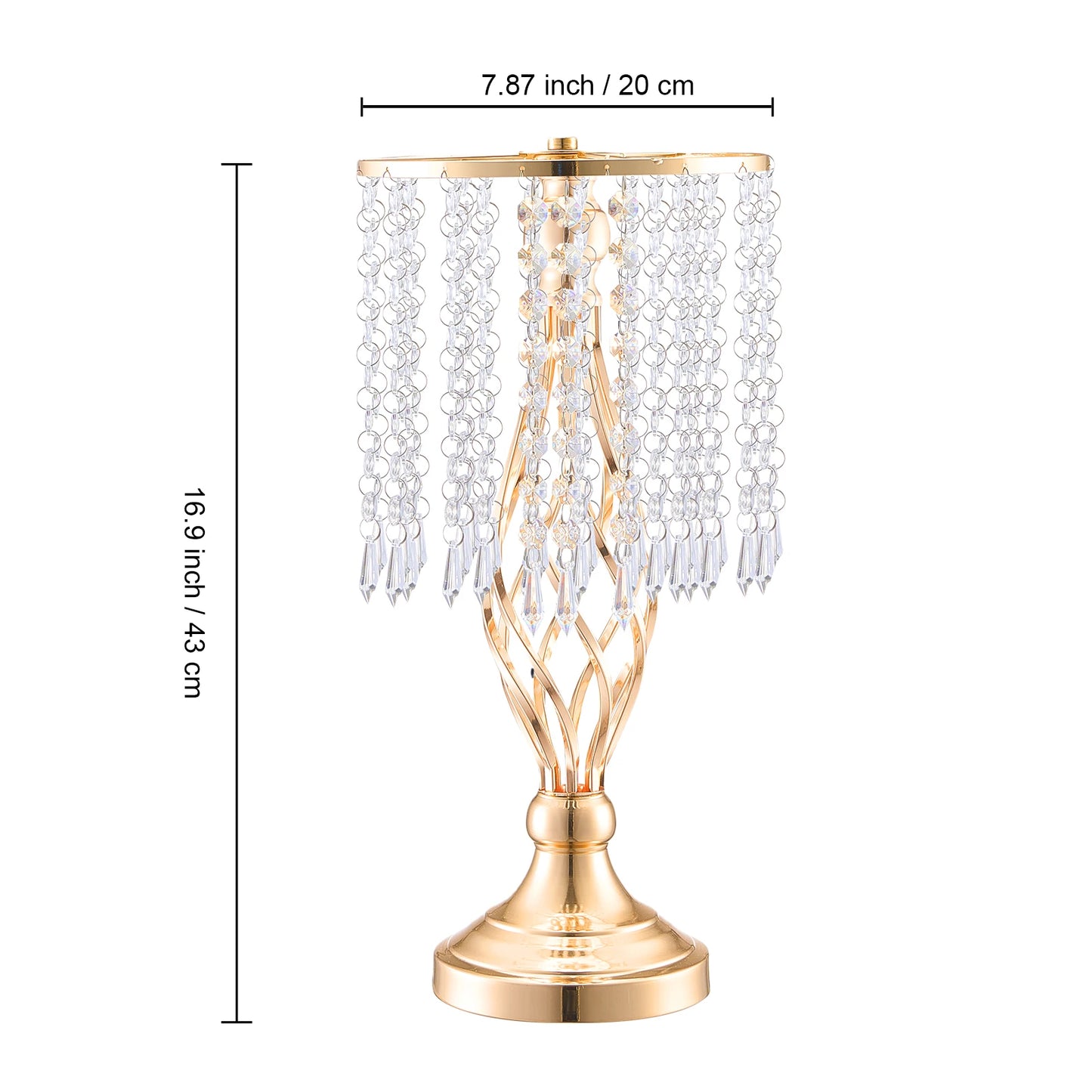 Tall Crystal Wedding Flower Stand Metal Centerpiece Vase