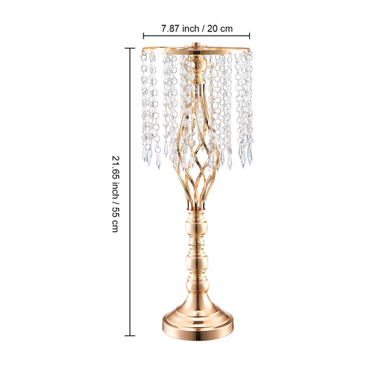 Tall Crystal Wedding Flower Stand Metal Centerpiece Vase