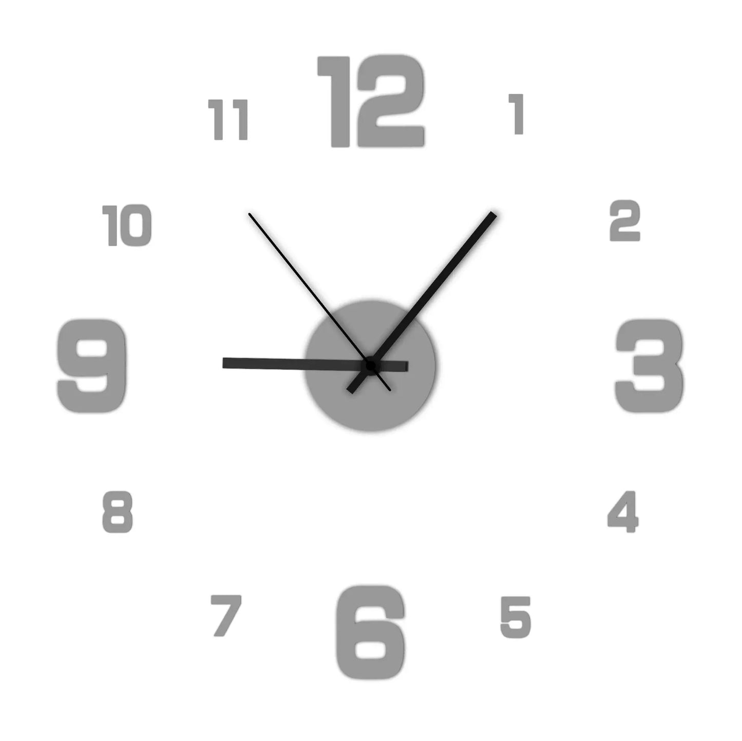 NONE Frameless DIY Wall Clock Wall Decal Living Room