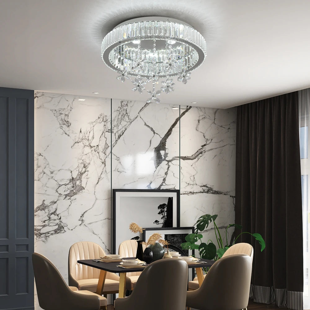 GreeLustr Crystal LED Ceiling Lamp Chandelier For Living Room