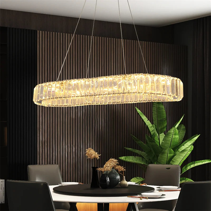 GreeLustr Modern Crystal Chandelier For Living Room Dining Area