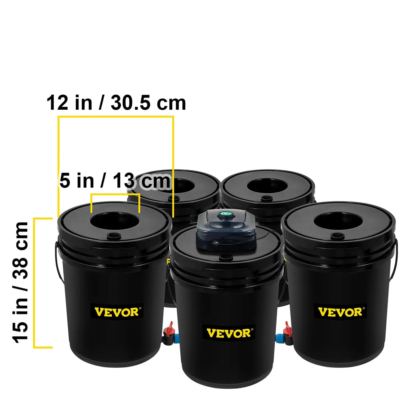 SucceBuy Hydroponics Deep Water Culture DWC Hydroponic System 5 Gallon 4 / 5 / 8 Buckets Hydroponic Systems, Parts & Accessories