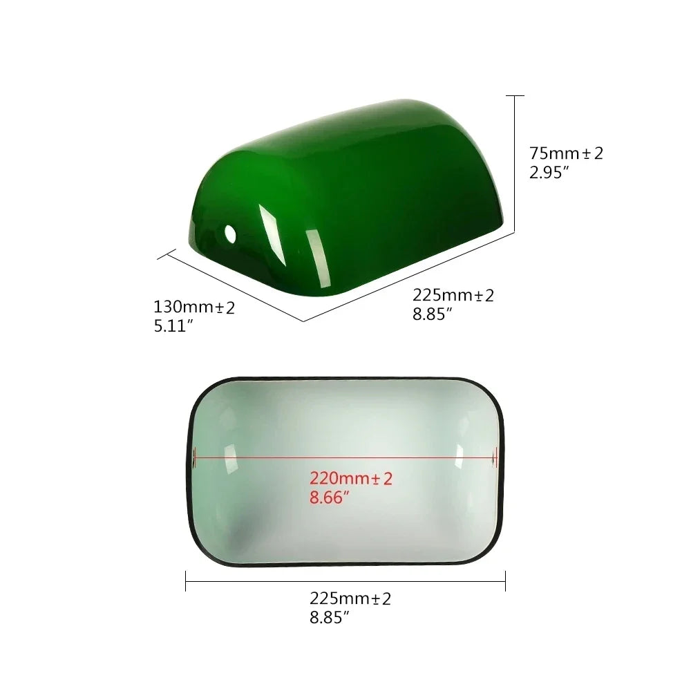 Banker Table Lamp Glass Shade Replacement Cover Premium
