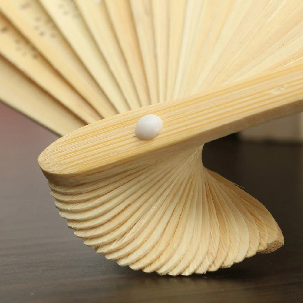 1-50PCS White Hand Folding Fan Graffitable Bamboo Folding Fan Portable Chinese Fan for church wedding gifts party Room Decor