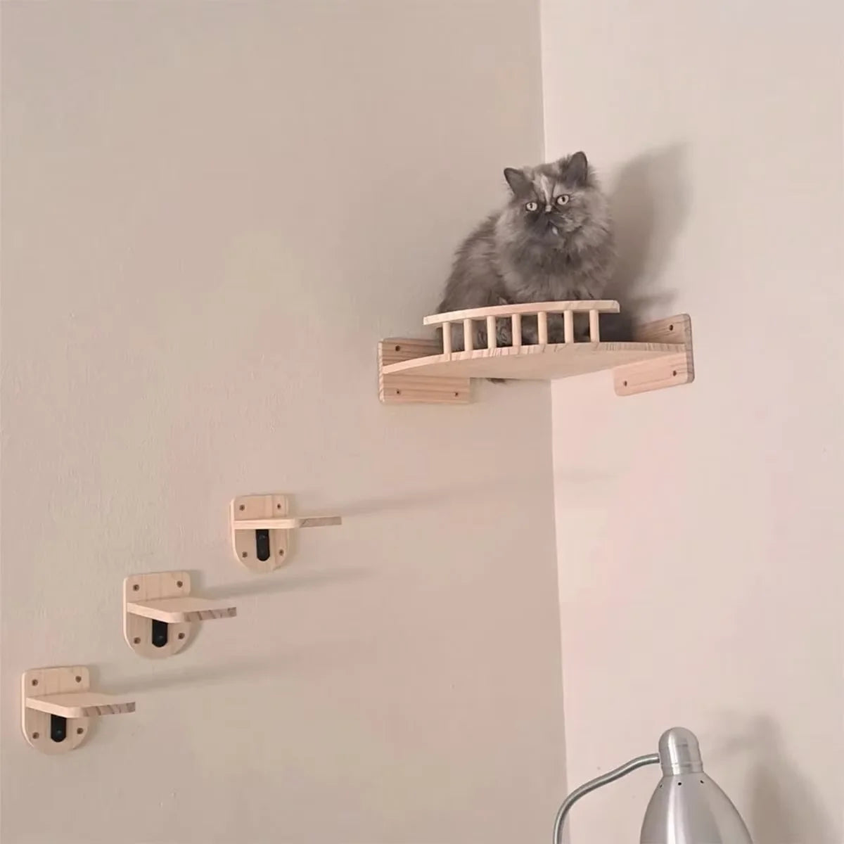 CWV Corner Hammock Cat Tree With Steps Wall Mount Furniture