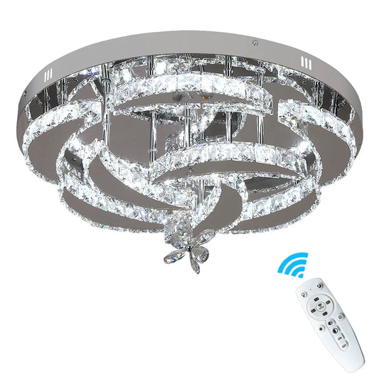GreeLustr Flower Crystal Led Ceiling Pendant Lamp With Dimming