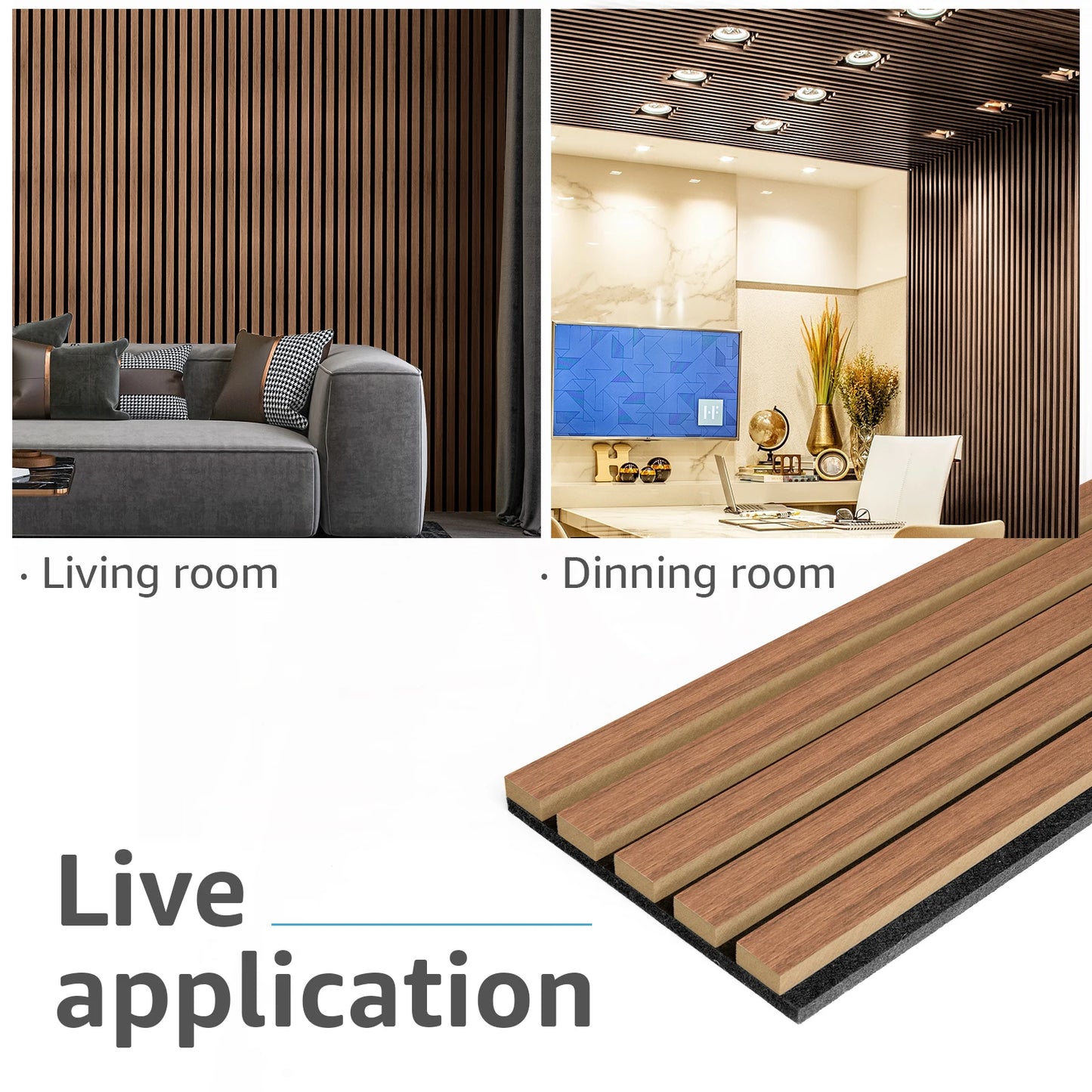Art3d Wood Slat 3D Textured Acoustic Panels for Noise Reduction