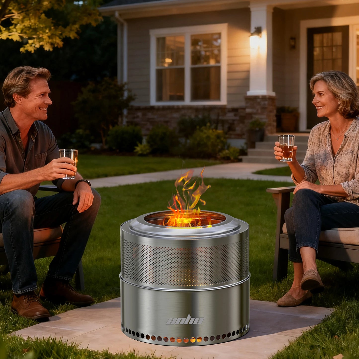 Portable Stainless Steel Smokeless Wood Burning Firepit With Carry Bag