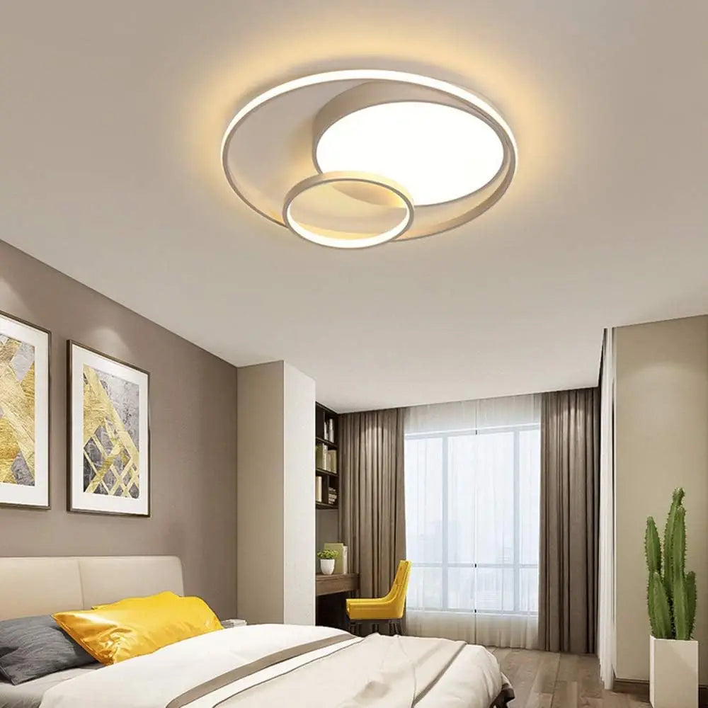 LED Flush Mount Ceiling Light Three-Ring Chandelier Modern
