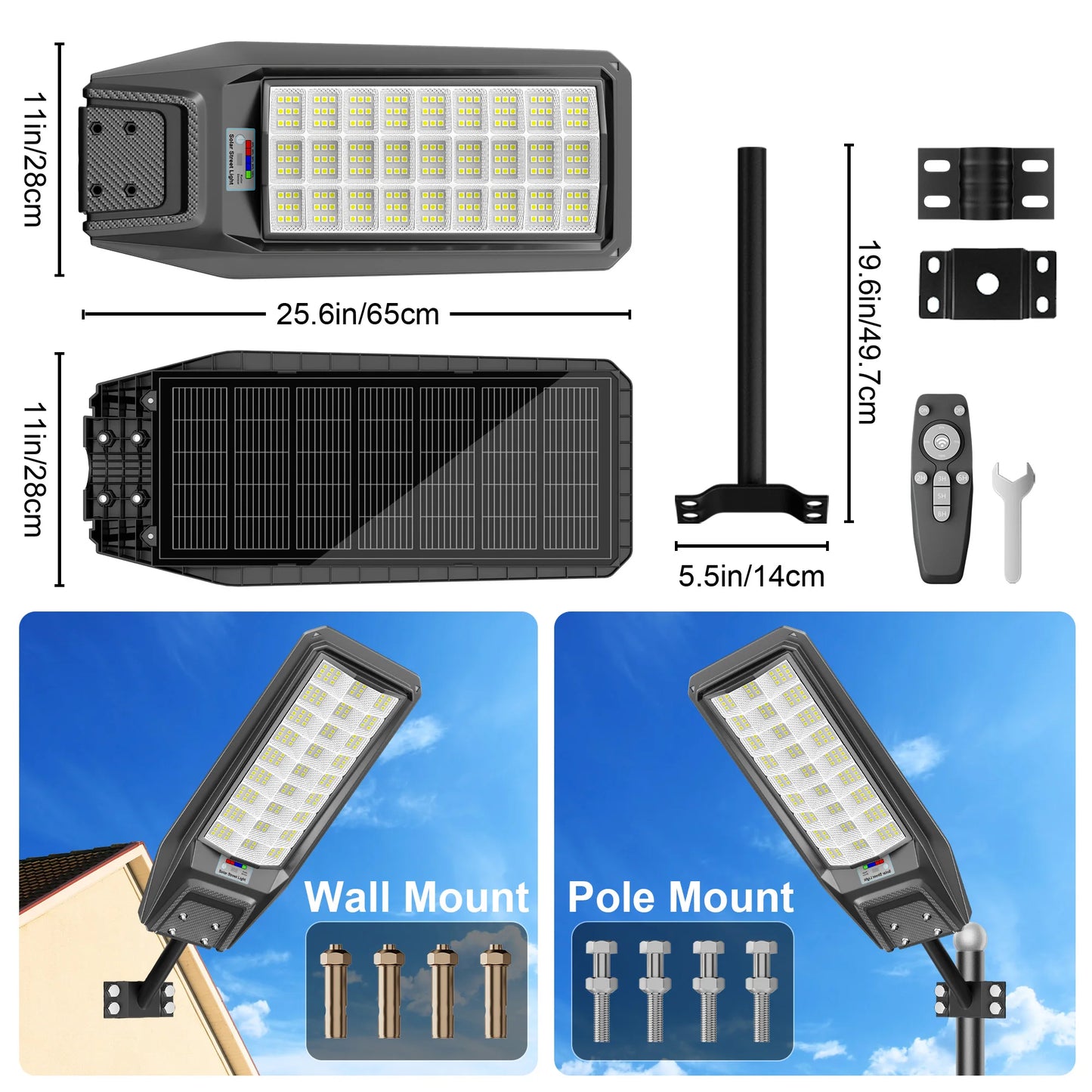 Outdoor Solar Motion Sensor Light Dusk To Dawn IP65