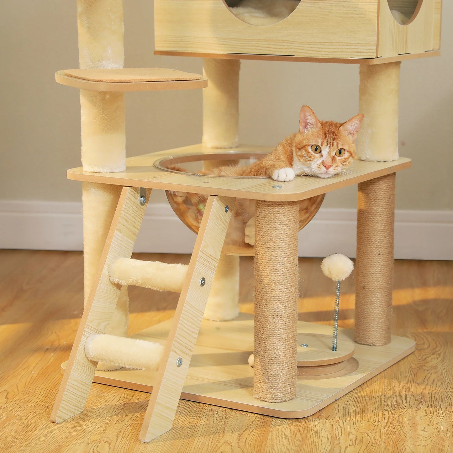 PAWZ Ro Multi-Level Cat Tree Indoor Wood Tower Deluxe