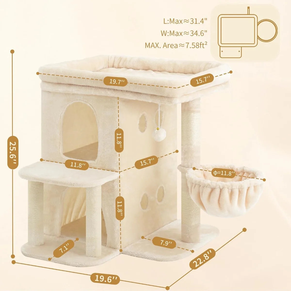 NBVCX Cat Tree Tower With Spacious Perch And Dual Condos