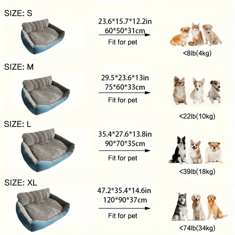Cozy Cotton Dog Bed And All Season Plaid Polyester Mat