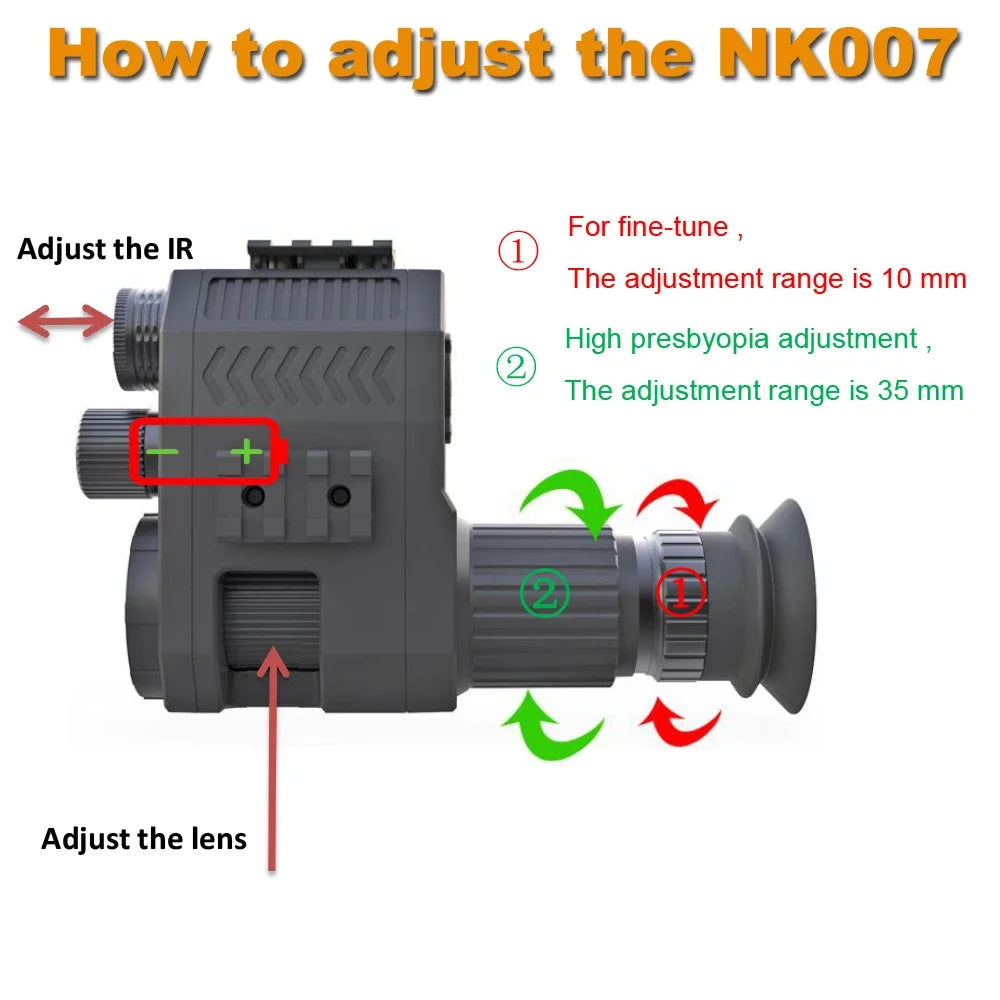 Megaorei Digital Night Vision Riflescope Monocular with Infrared Zoom
