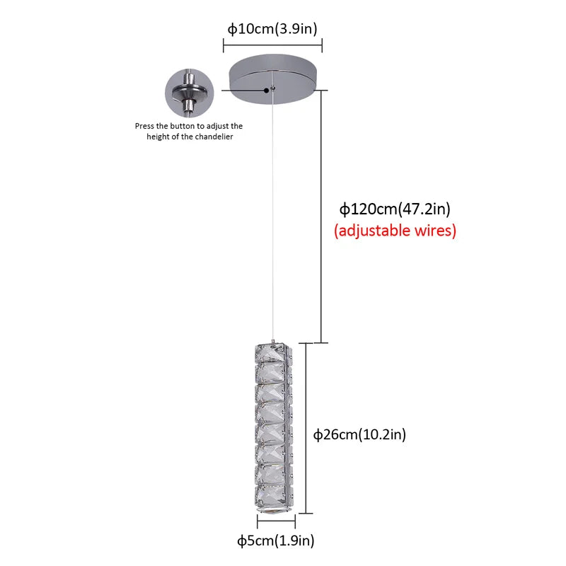 GreeLustr Crystal LED Chandelier Light Pendant Ceiling Lamp