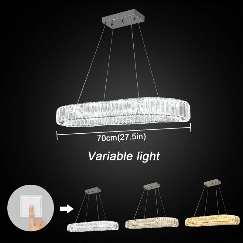 GreeLustr Modern Crystal Chandelier For Living Room Dining Area