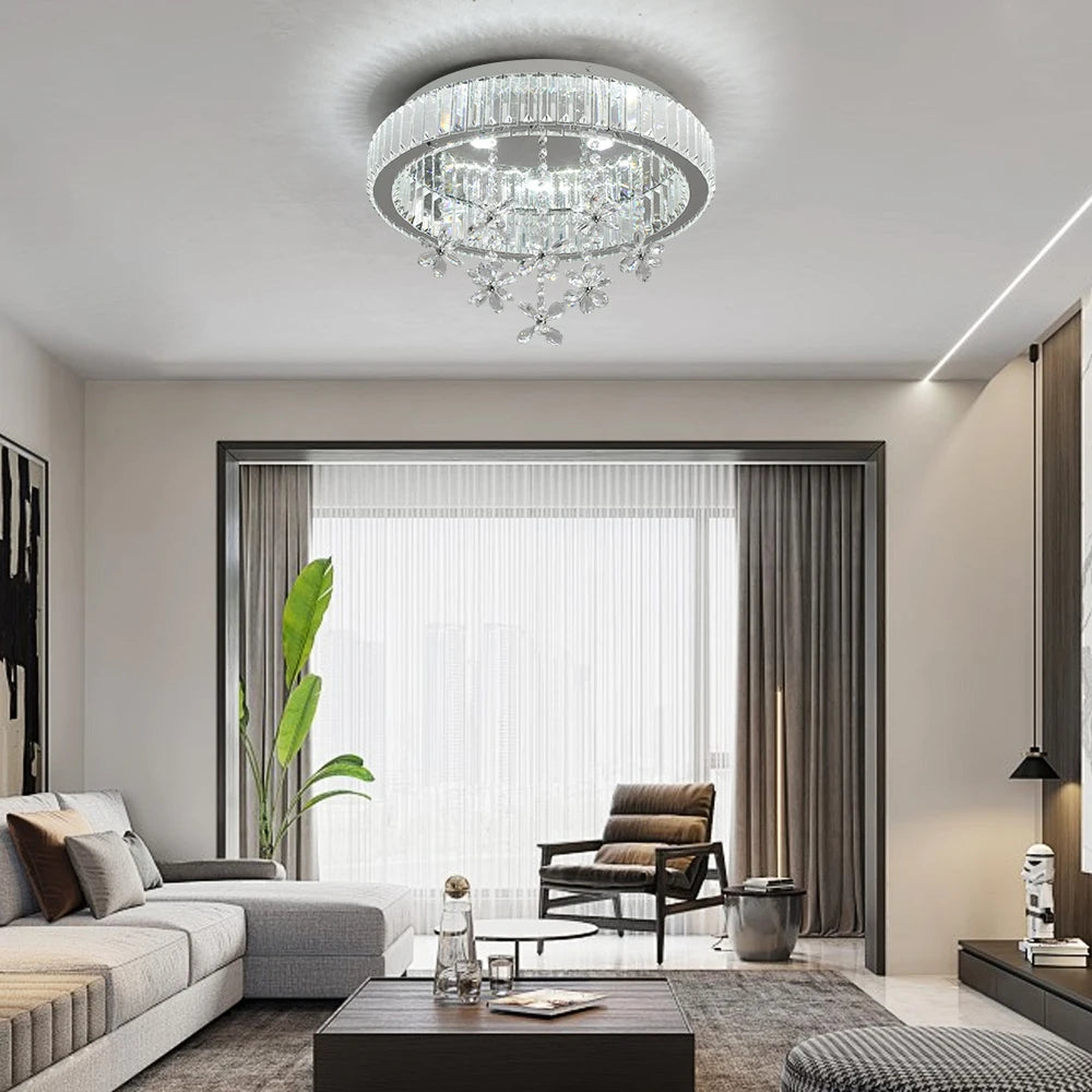 GreeLustr Crystal LED Ceiling Lamp Chandelier For Living Room