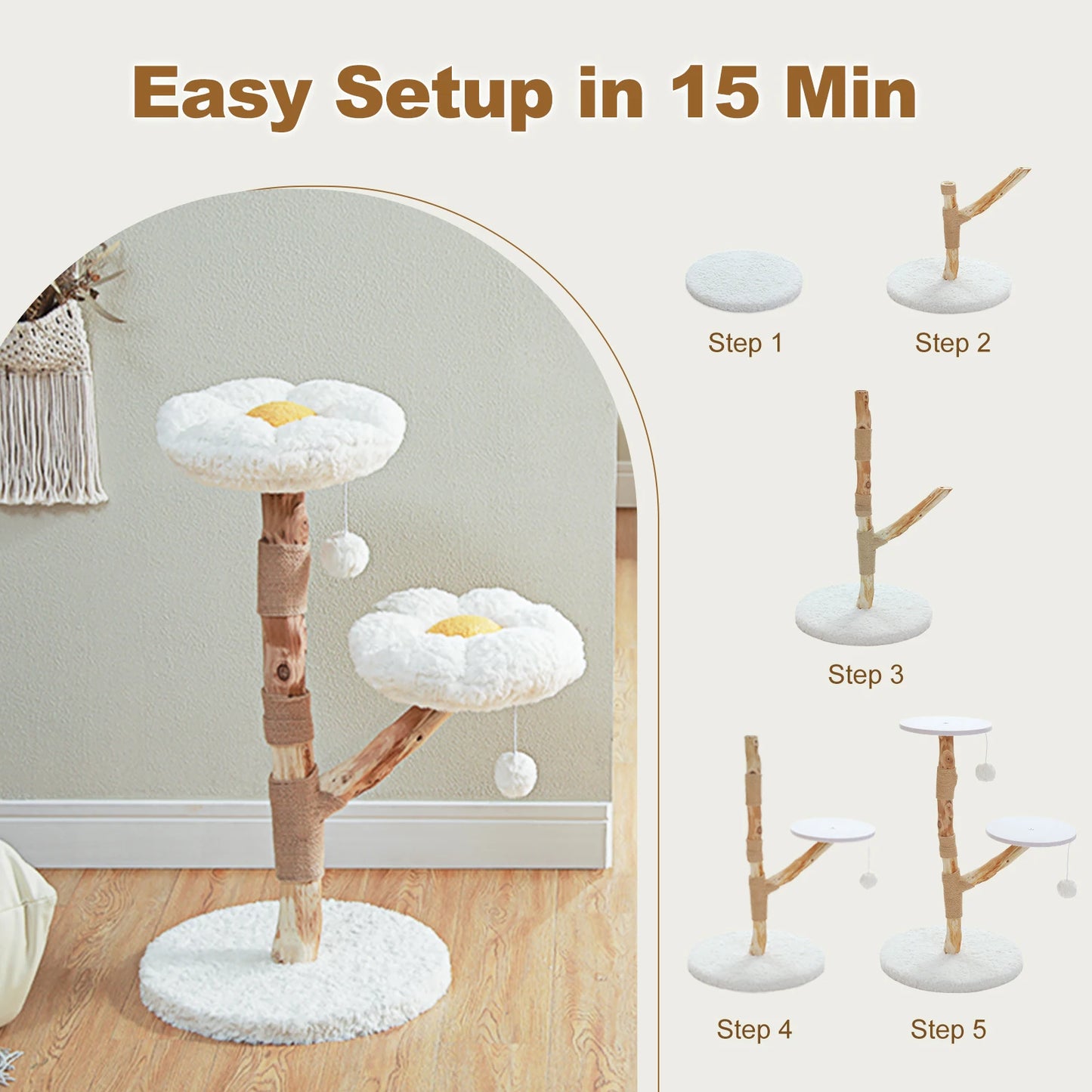 PAWZ Road Flower Cat Tree Indoor Cat Tower Scratching Posts