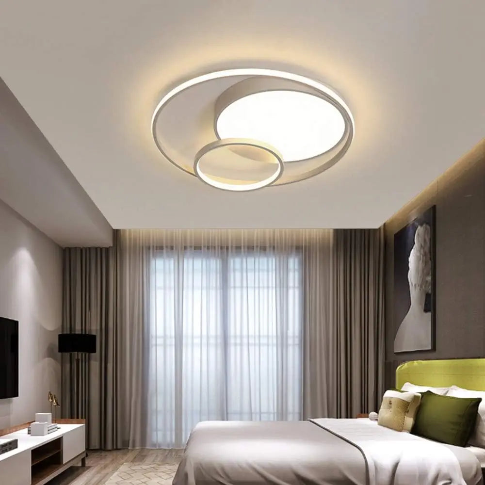 LED Flush Mount Ceiling Light Three-Ring Chandelier Modern