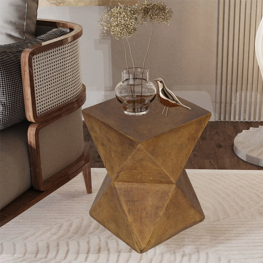 Outdoor Lightweight Concrete Side Table For Patio Garden Plant Stand