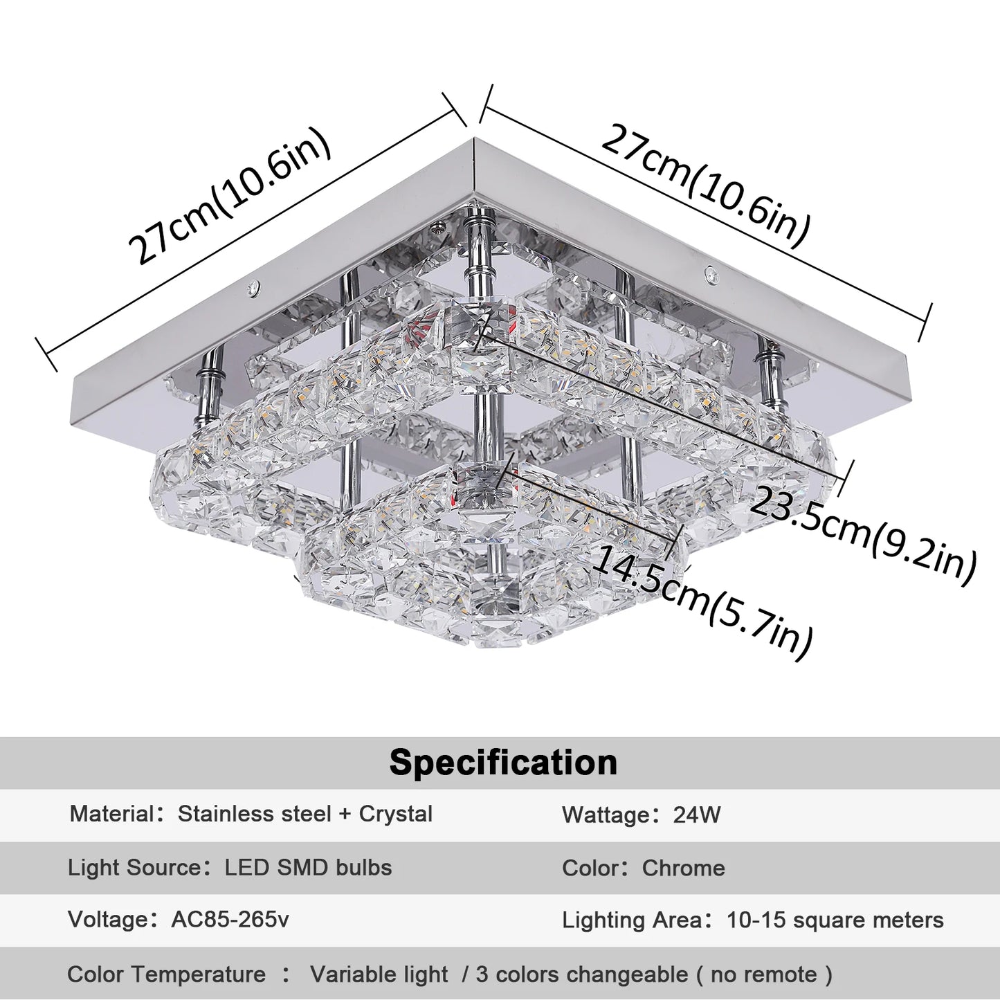 GreeLustr Flower Crystal Led Ceiling Pendant Lamp With Dimming