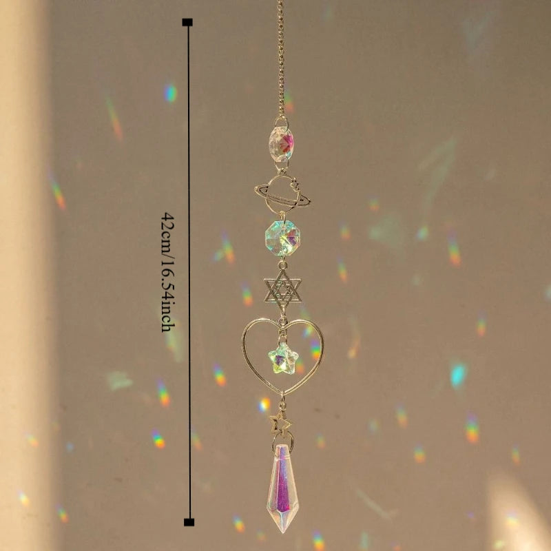 Crystal Wind Chime Rainbow Maker Sun Catcher Dream Catcher Pendant Home Garden Decor Wind Chime, Holiday, Festival, Home Decor,