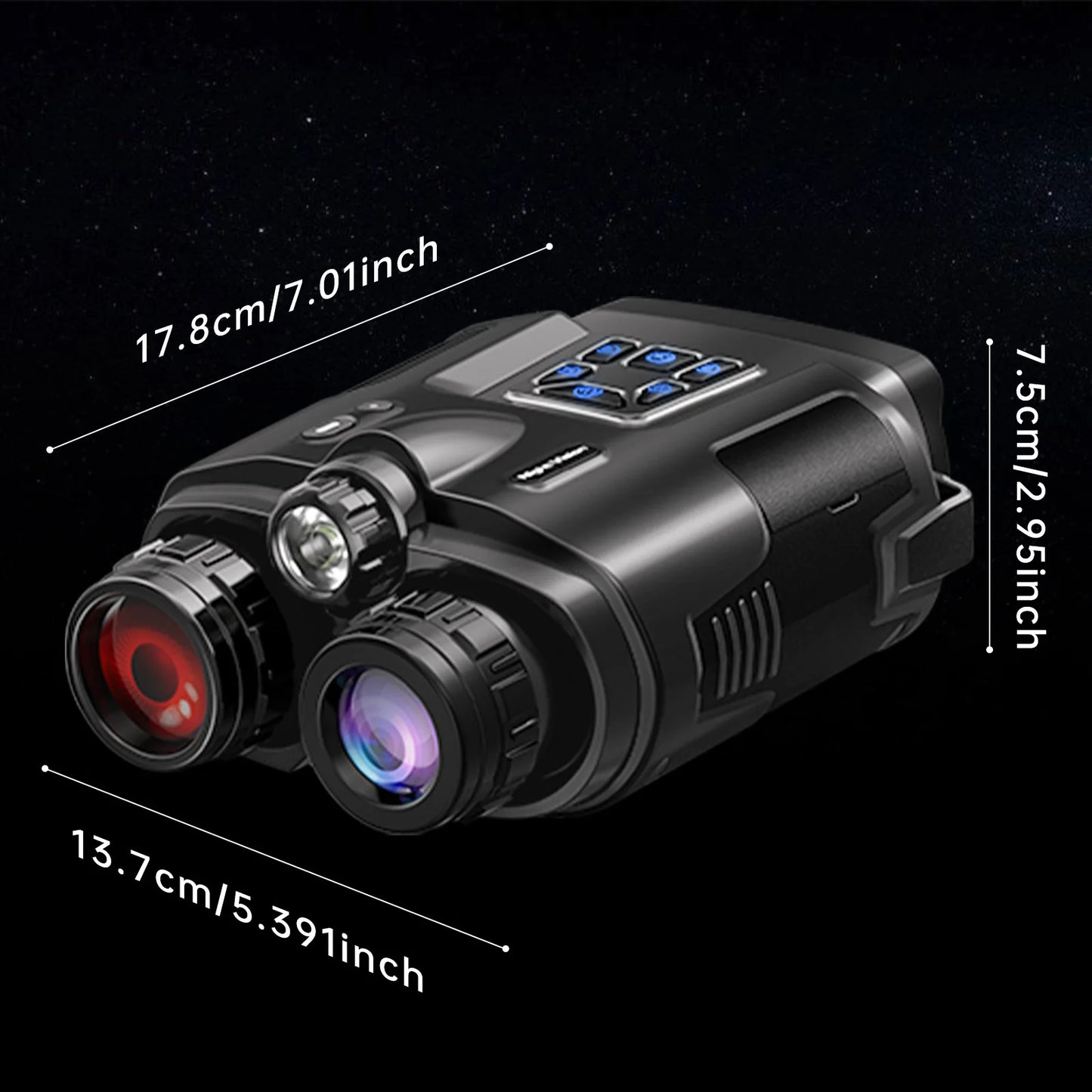 Night Vision Binoculars 4K Infrared 5000mAH Rechargeable 8X Digital Zoom 600 Meters Darkness Goggles 5000mAh Rechargeable, 64GB Card Included for Wildlife Observation & Surveillance