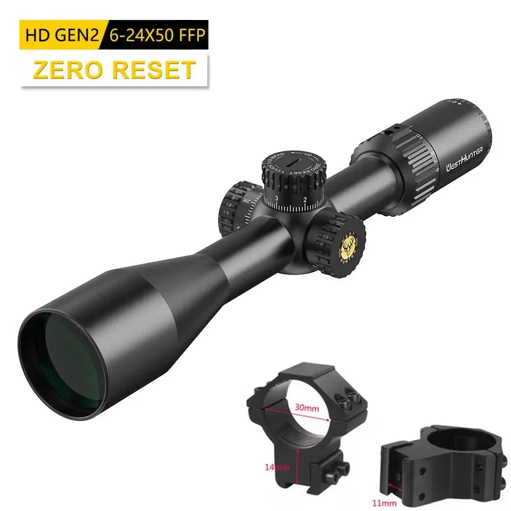 Westhunter First Focal Plane Etched Glass Riflescope Zero Stop