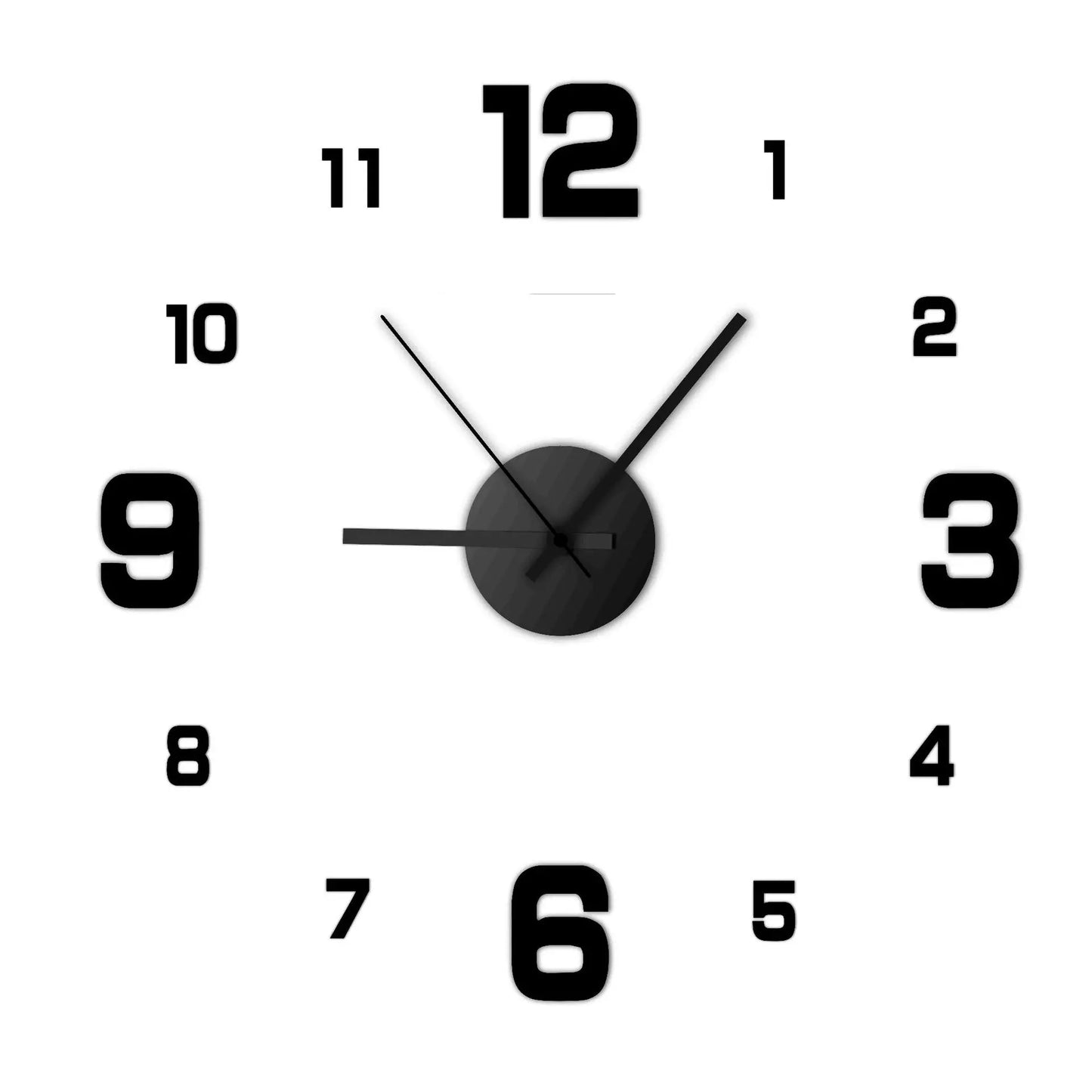 NONE Frameless DIY Wall Clock Wall Decal Living Room