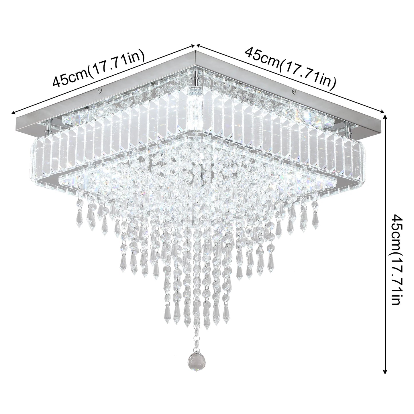 VETRULUS Modern Crystal LED Chandelier Ceiling Light Pendant Fixture