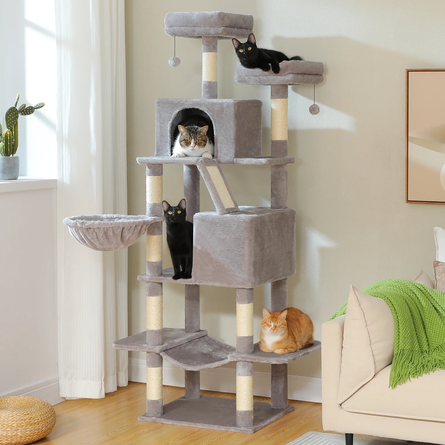 PAWZ Road Tall Cat Tree With Scratching Posts And Perch