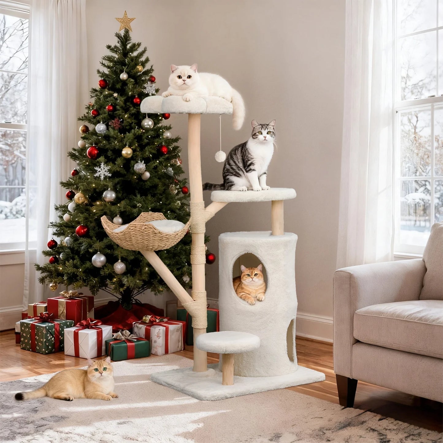 BINGOPAW Cat Tree Activity Tower For Indoor Pets Scratching Posts
