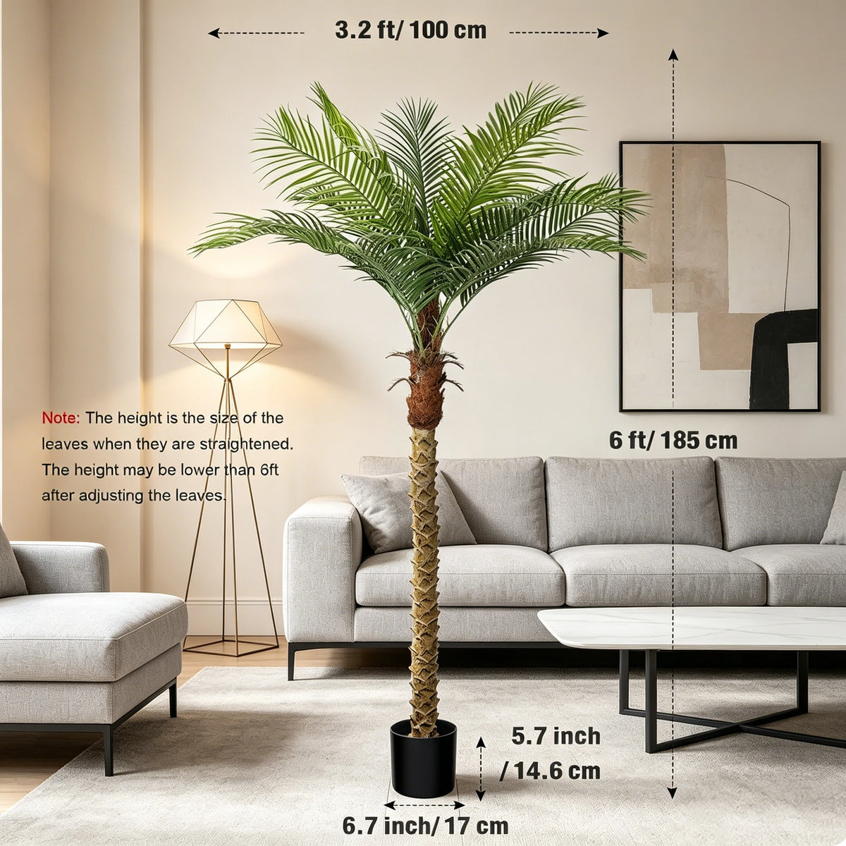 Olitree Artificial Golden Cane Palm Tree For Indoor Decor