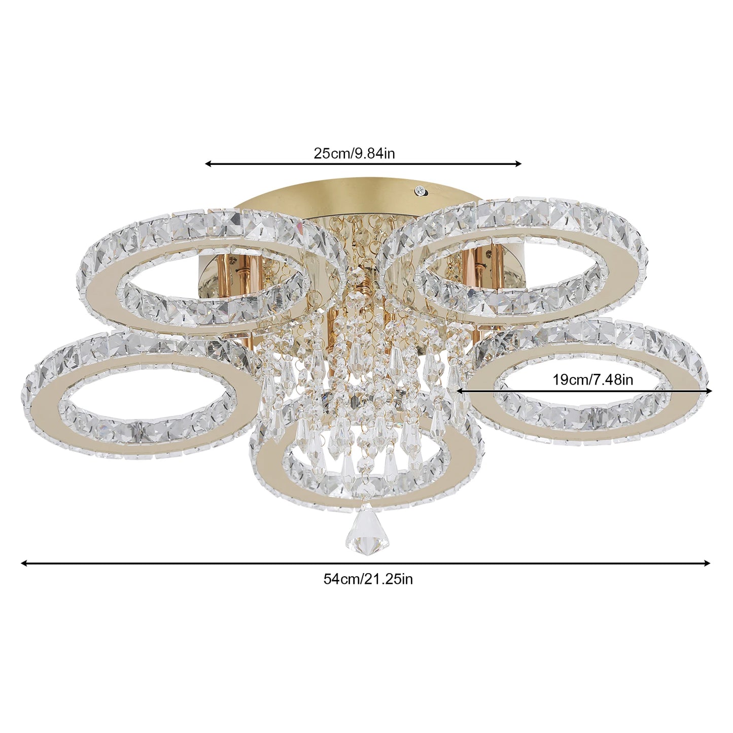 Vinilky Crystal Ceiling Chandelier For Living Room And Dining