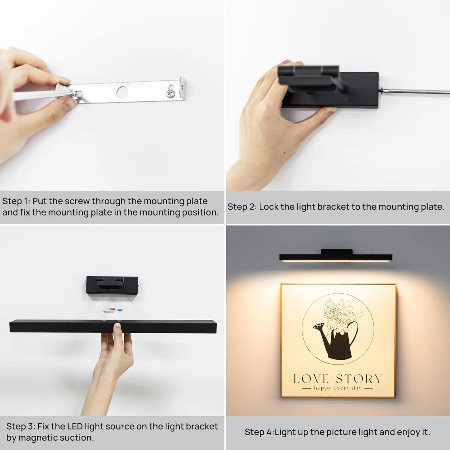 PRTILOUD CCT Dimmable Wireless Picture Light For Paintings