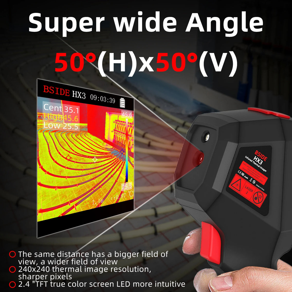 BSIDE Thermal Imaging Camera With Laser Pointer For HVAC Electrical