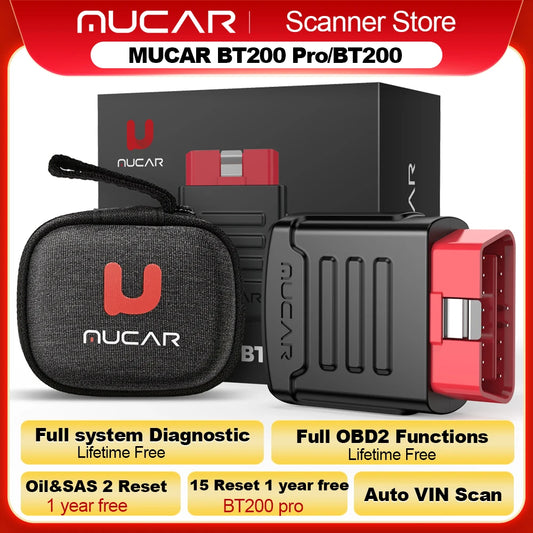 MUCAR BT200 Pro OBD2 Bluetooth Diagnostic Tool Full System