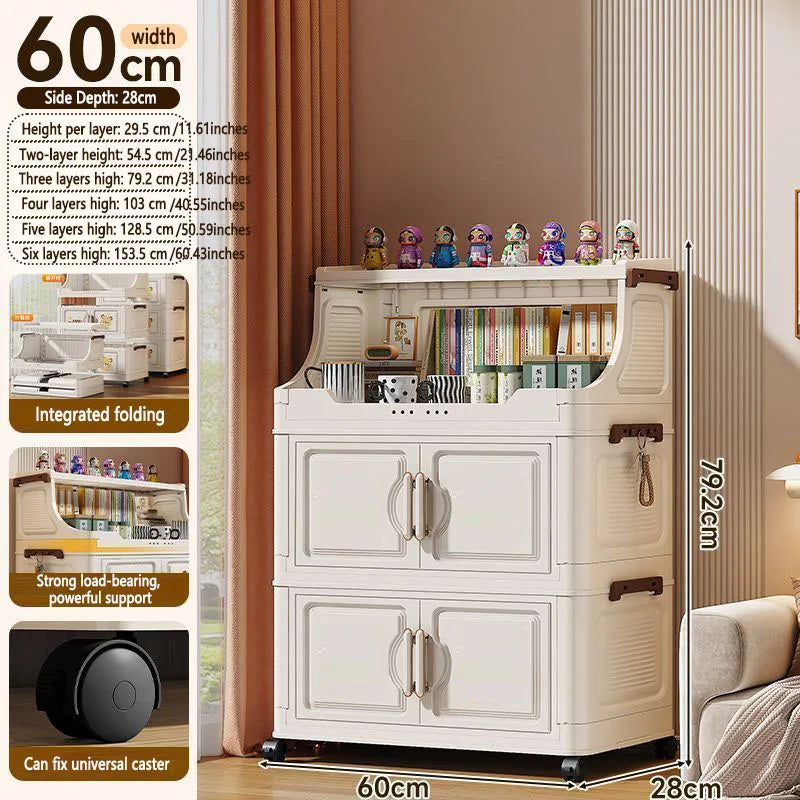 Multi Layer Foldable Plastic Snack And Toy Storage Rack