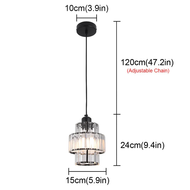 GreeLustr Crystal LED Chandelier Light Pendant Ceiling Lamp