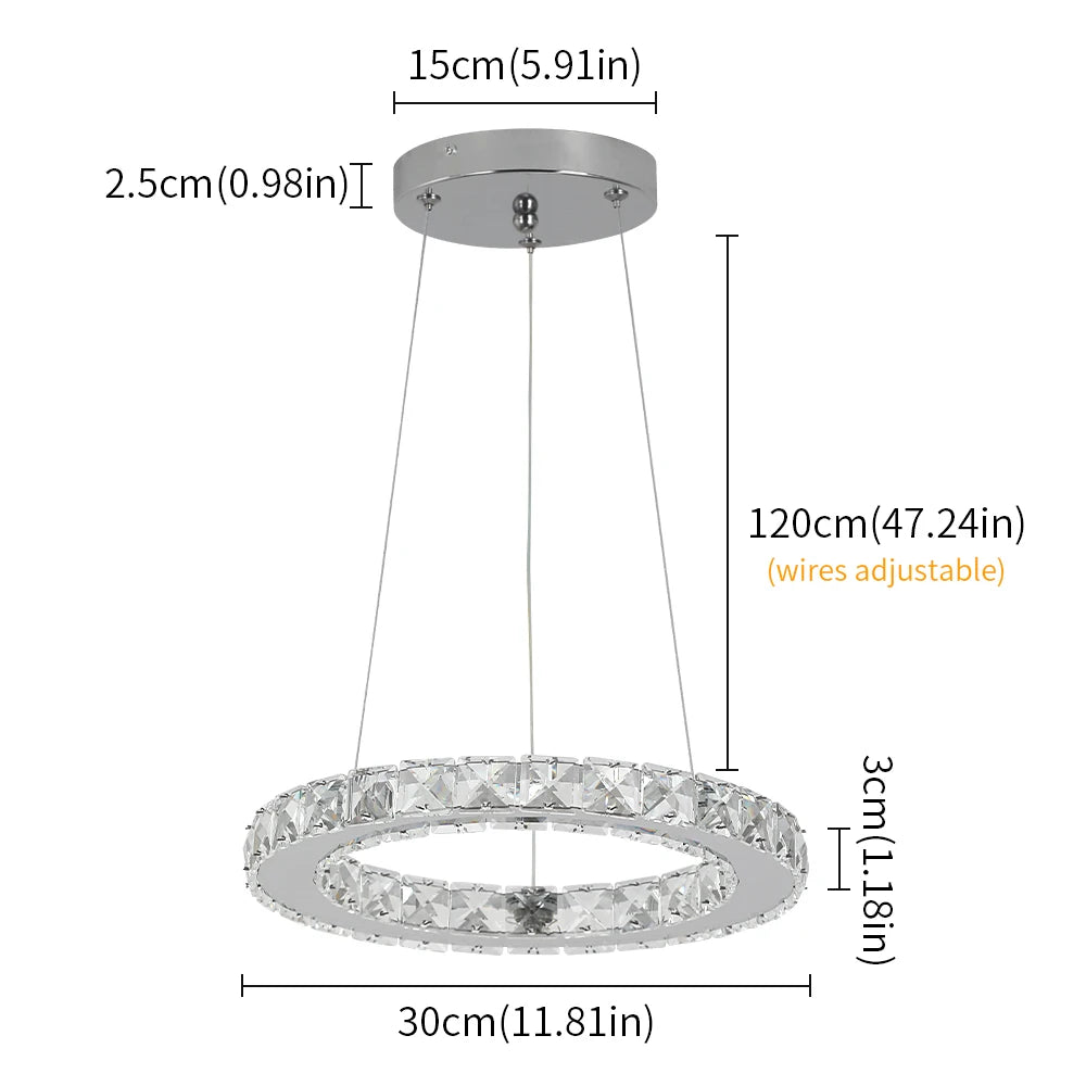 GreeLustr Luxury Crystal Pendant Light Chandelier With Dimmable LED