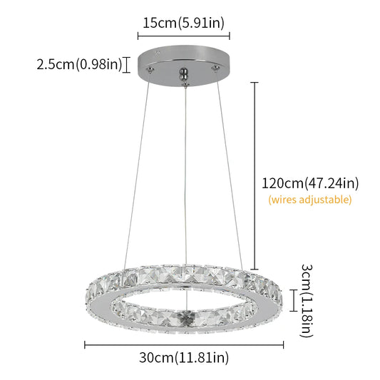GreeLustr Luxury Crystal Pendant Light Chandelier With Dimmable LED
