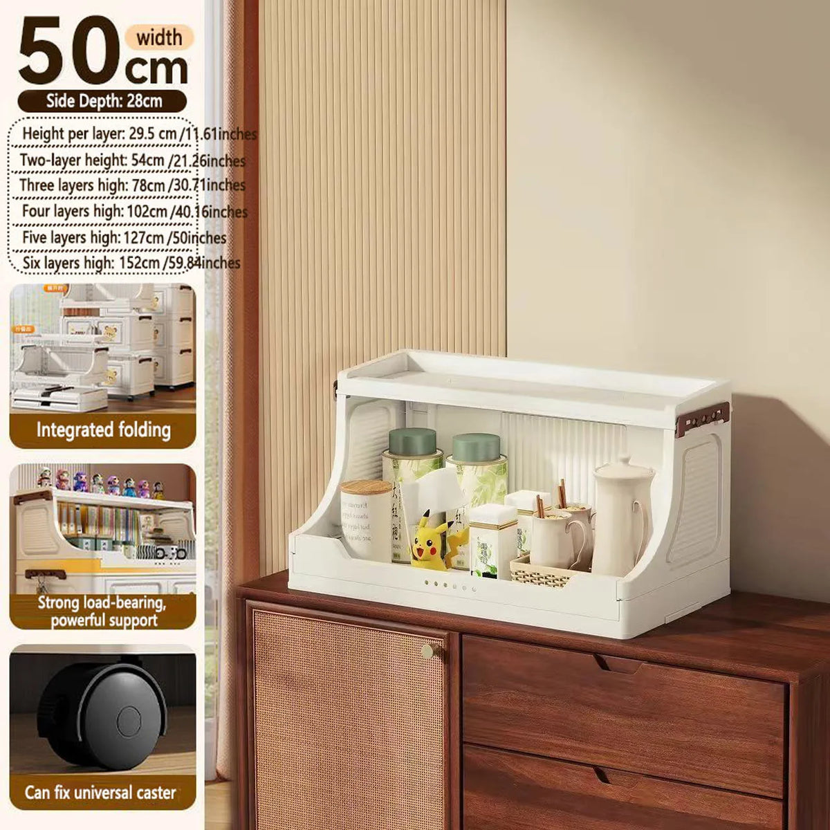 Multi Layer Foldable Plastic Snack And Toy Storage Rack