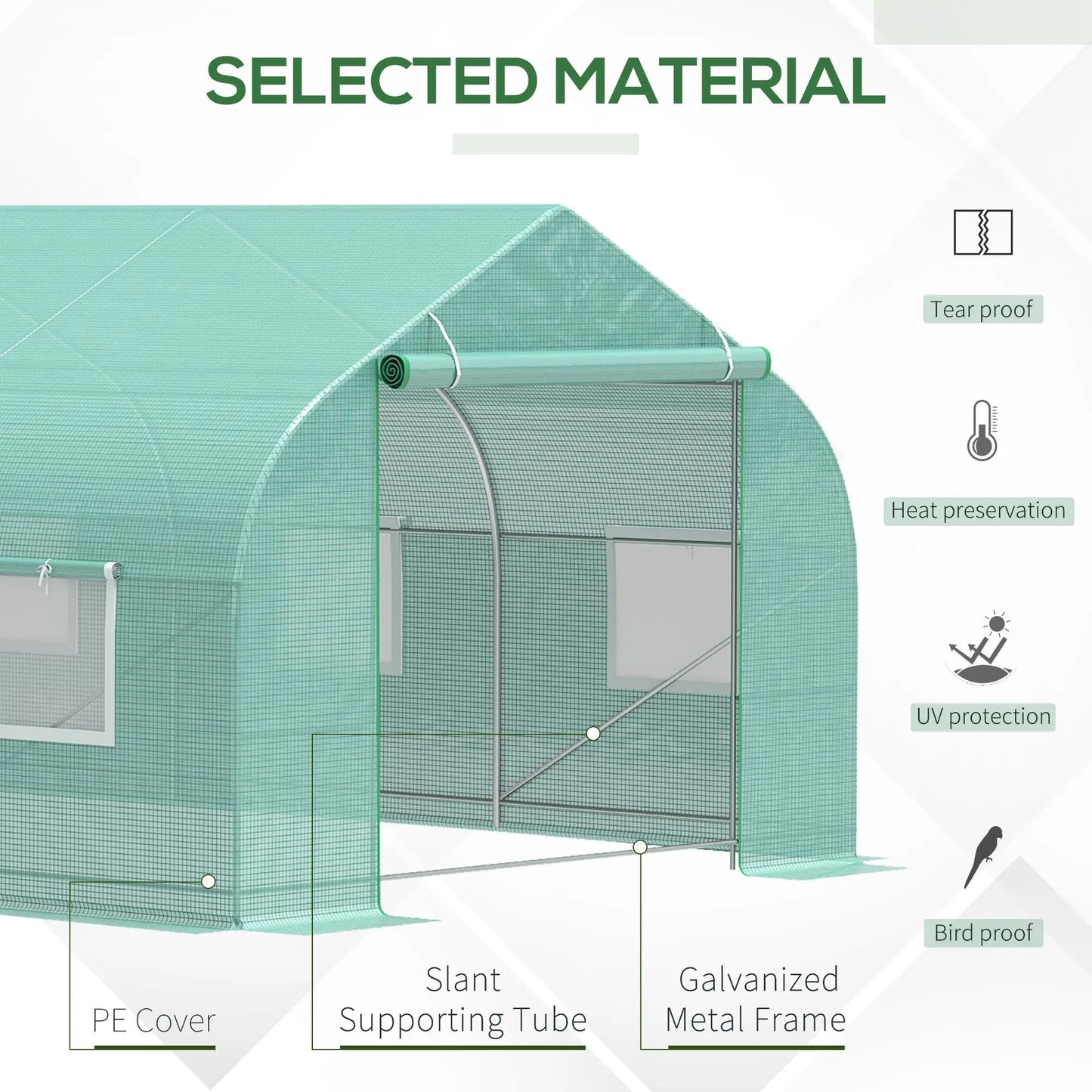 20' X 10' X 7' Greenhouse Large Walk-In Hot Green House Plant Gardening Green