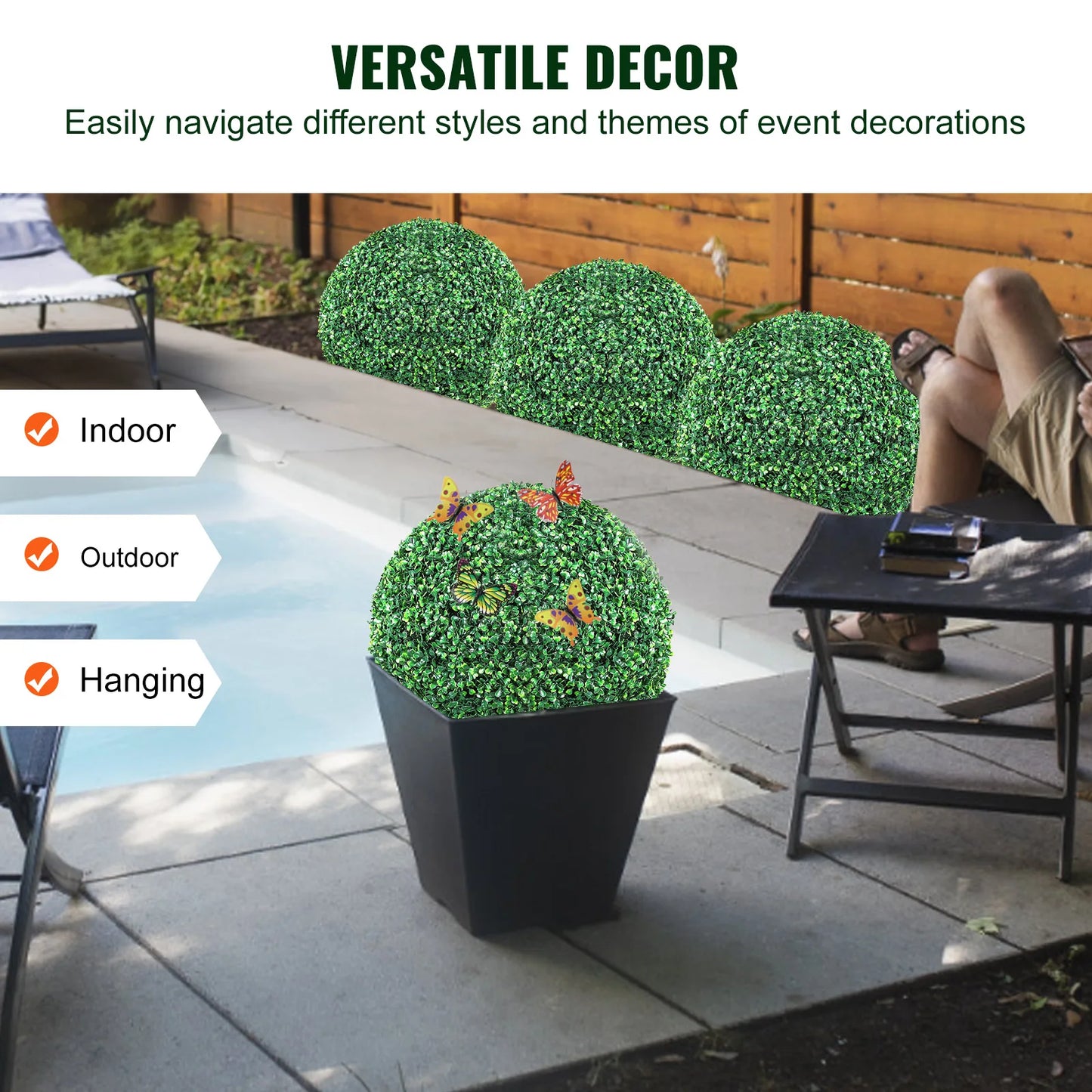 Artificial Boxwood Topiaries With LED Lights For Outdoor Decor