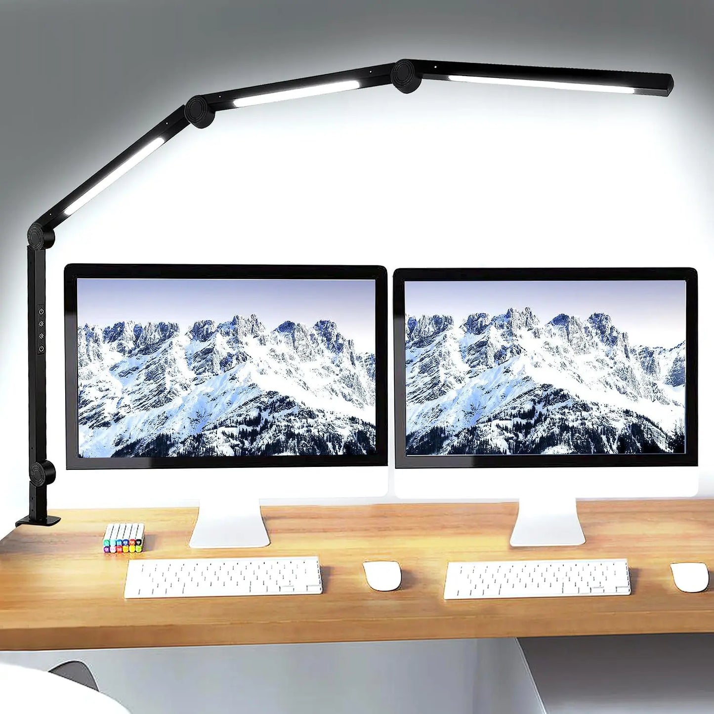 LED Desk Lamp With Clamp, Dimmable, 4 Color Modes Plus